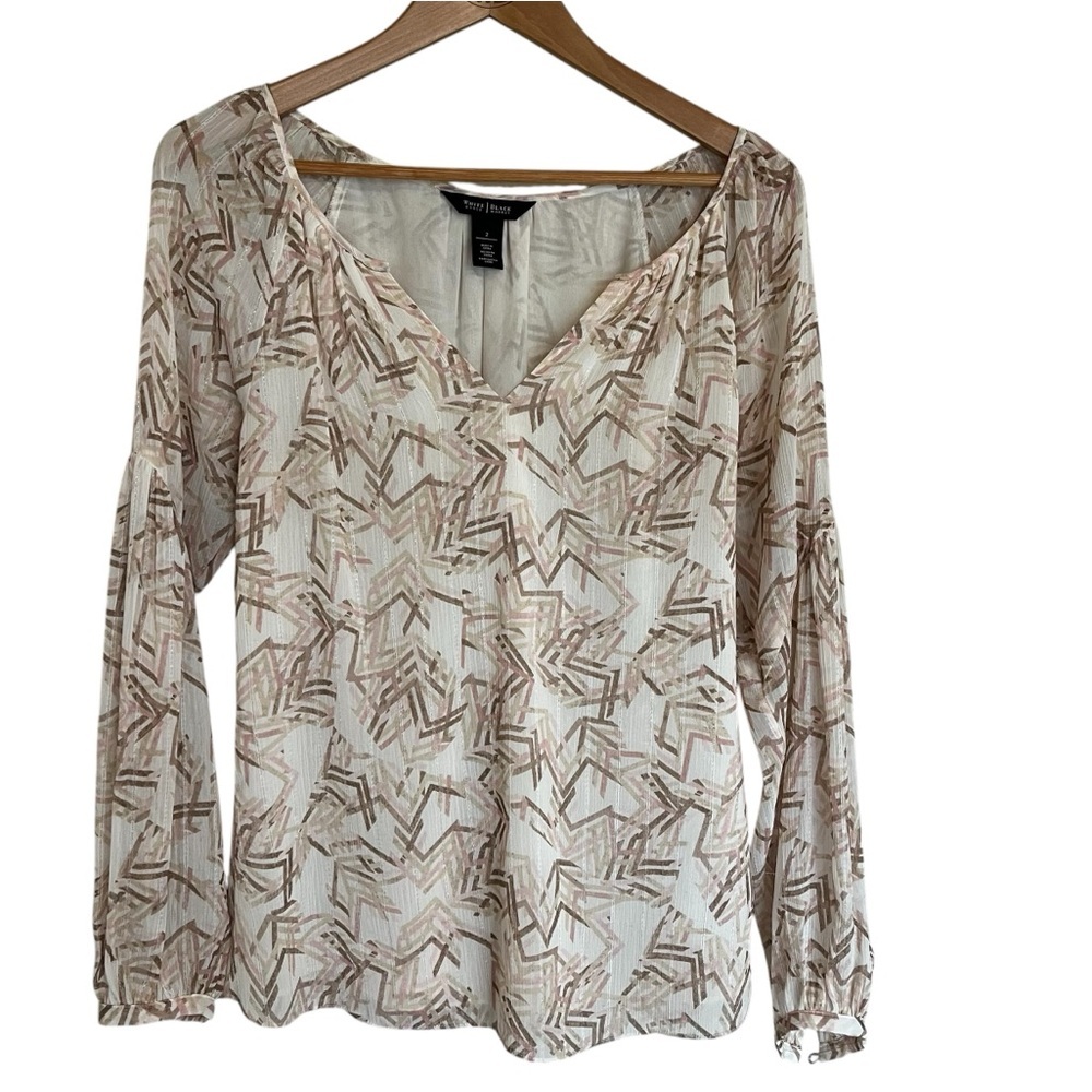 White House Black Market Long Sleeve Blouse. Size 2.